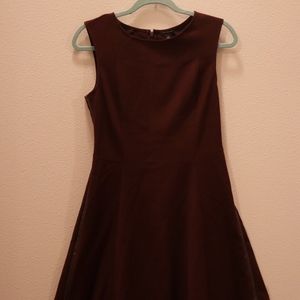 Ann Taylor Burgundy/Red Wine Fit and Flare Dress